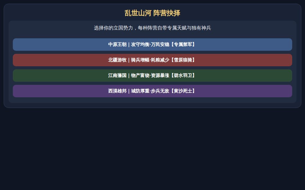 山河列国志 乱世一统策略游戏