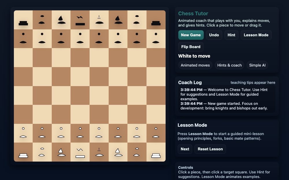 Chess Tutor — Animated Learning Game