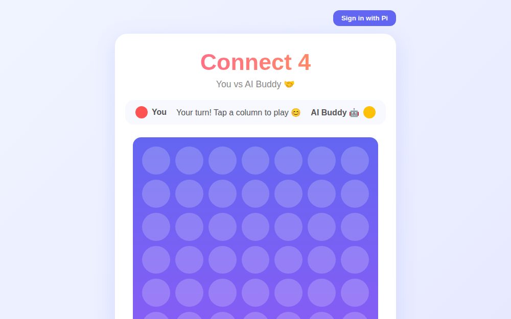 Connect 4 - You vs AI Buddy