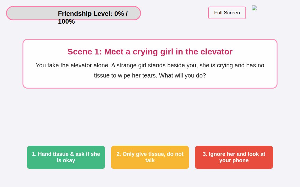 Friendship Choice Game