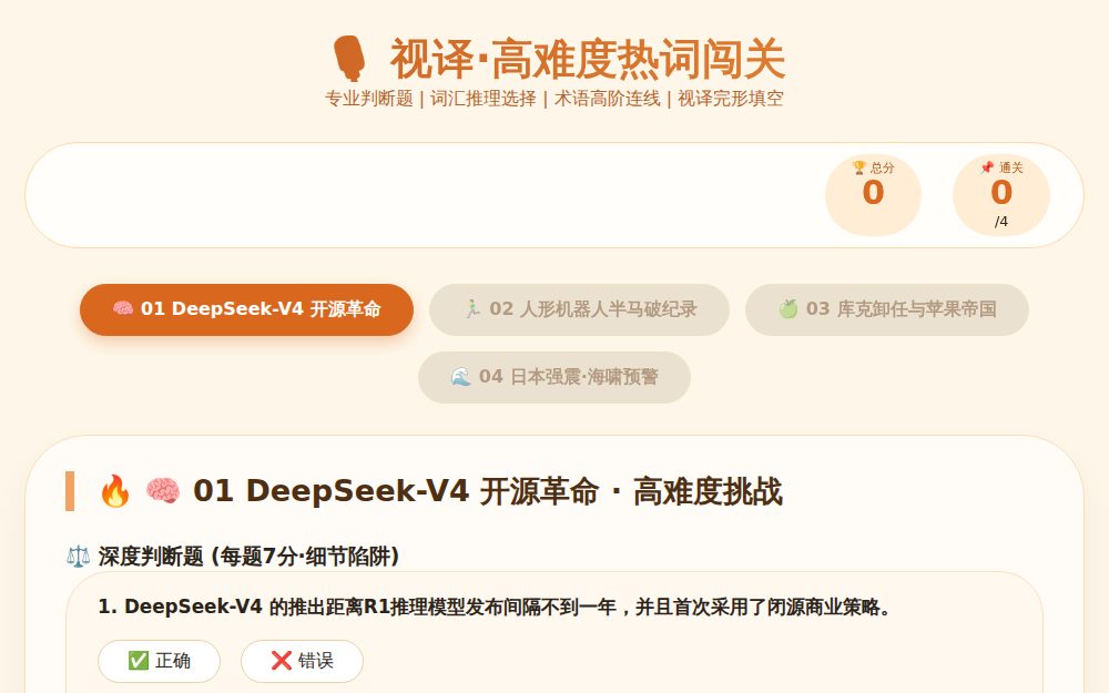 视译高阶闯关 · 热词挑战 | 专业口译强化