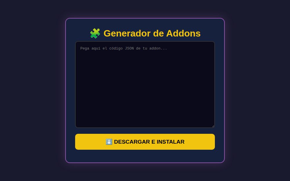Generador de Addons - VideojuCan