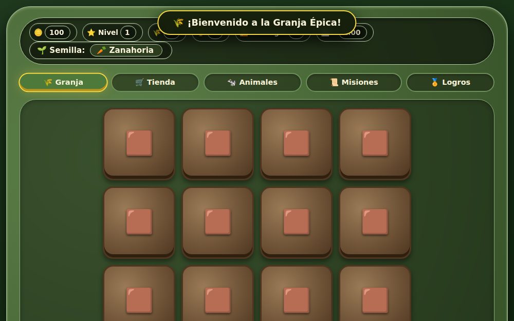 🌾 Granja Épica - Controles de cantidad unificados