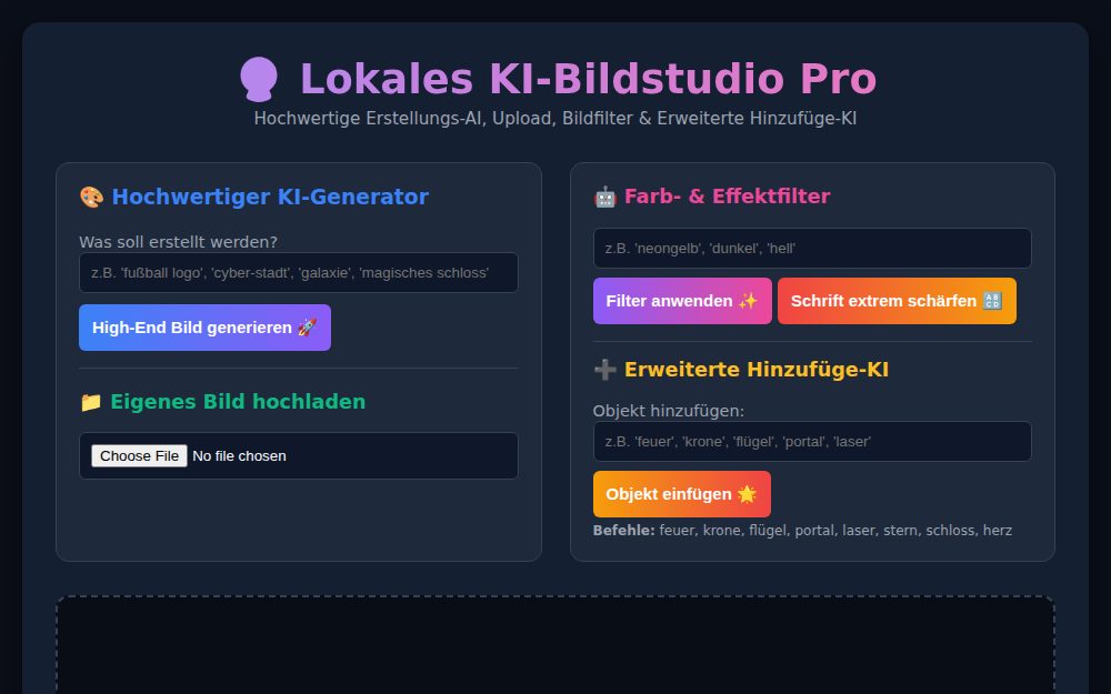 Lokales KI-Bildstudio – Maximale Erweiterung