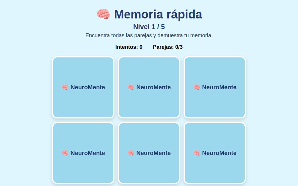 NeuroMente - Memoria rápida