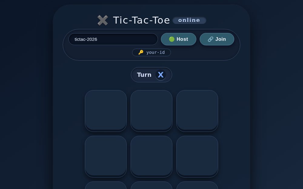 🌐 Online Multiplayer · Tic-Tac-Toe