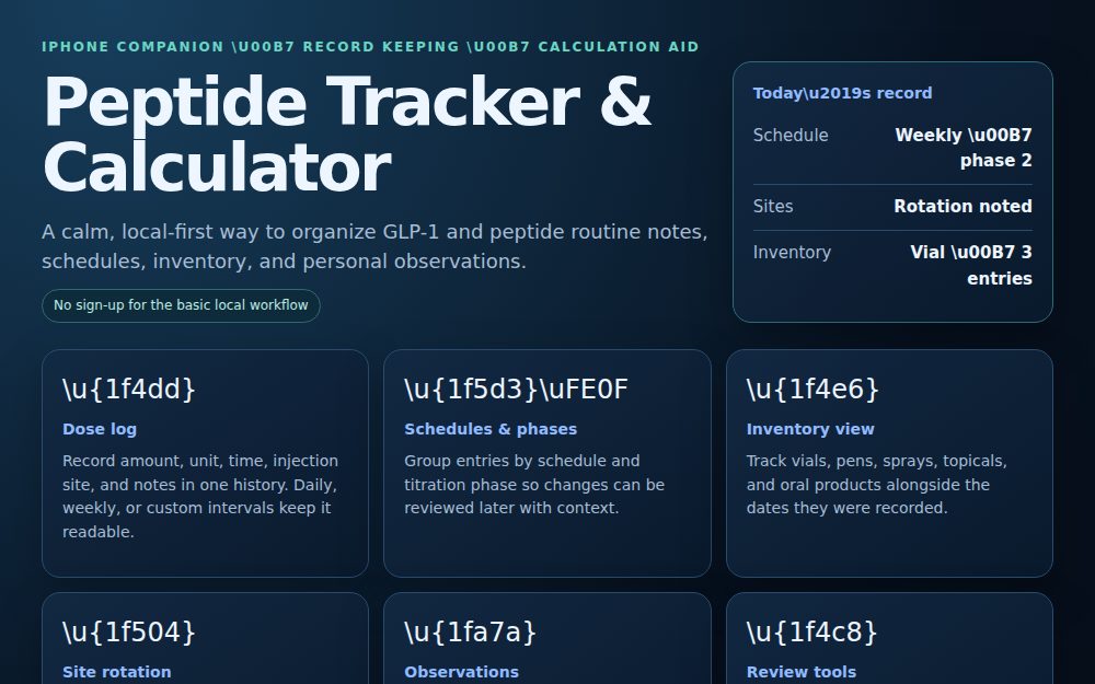 Peptide Tracker & Calculator