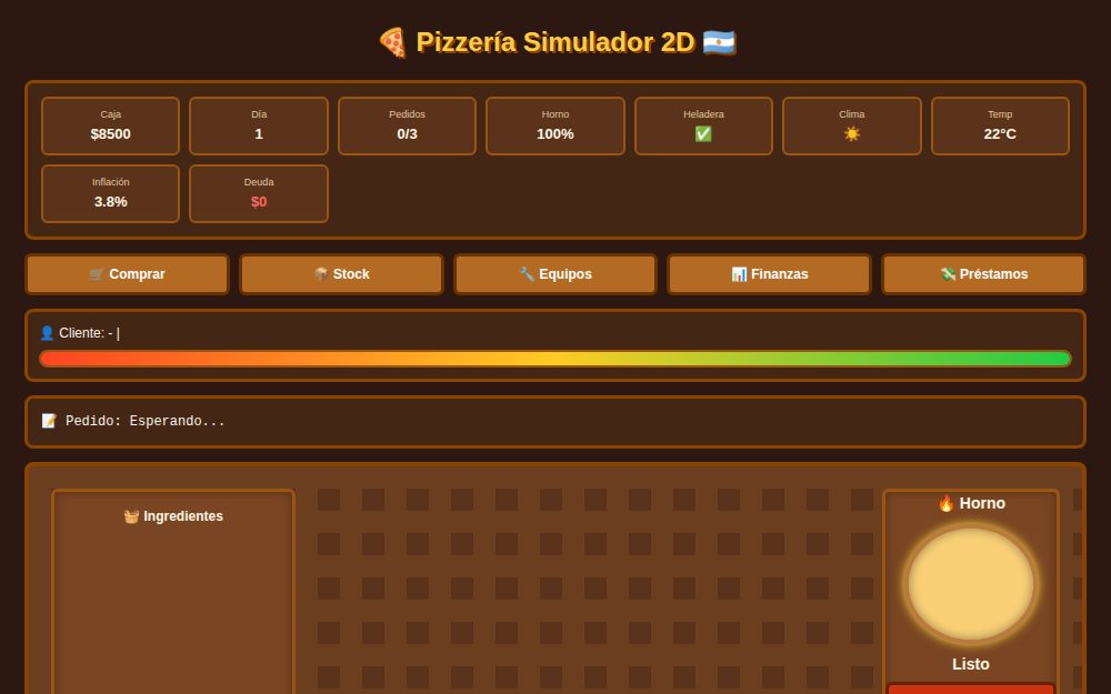 Pizzería Simulador 2D 🇦🇷