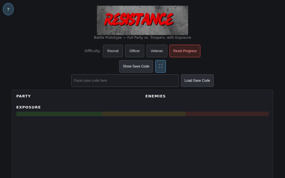 Resistance — Battle Prototype