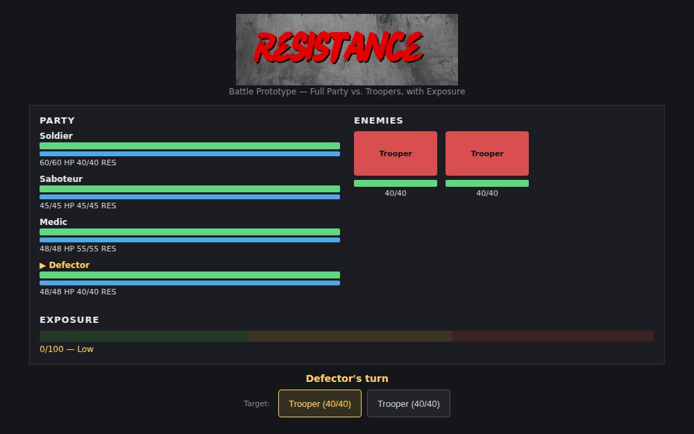 Resistance — Battle Prototype