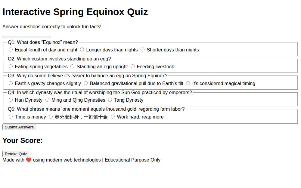 Spring Equinox Knowledge Test