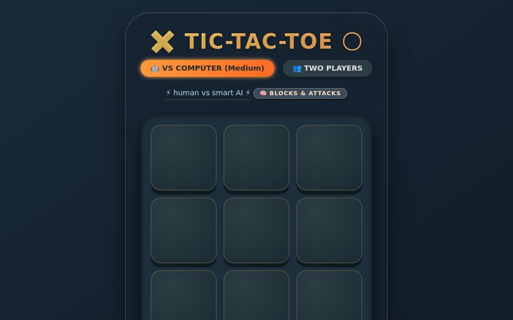 Tic-Tac-Toe: vs Computer / Two Players + Auto Restart
